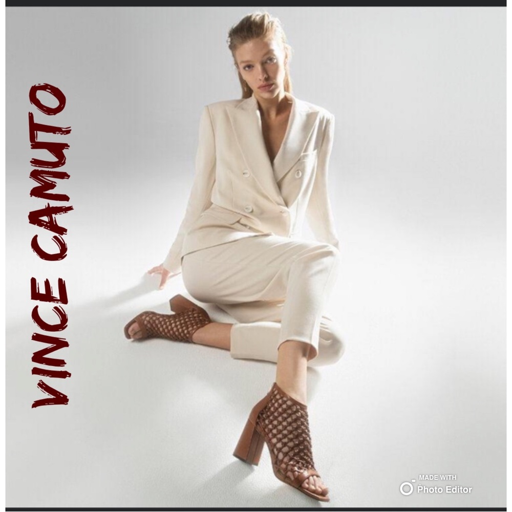 Vince Camuto Arlindal Woven Sandal in Barn Brown *New in Box*